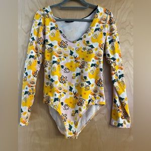 DISCONTINUED NOOWORKS VITTORIA FLORAL BODYSUIT SIZE XL